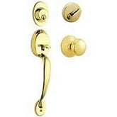Schlage Plymouth Series F60PLY505XPLY605 Combination Lockset, Mechanical Lock, Knob Handle, Round Design, Bright Brass